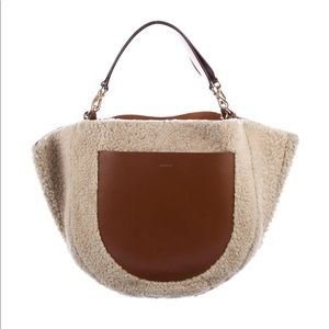 Sandler Mia Shearling Tote Bag